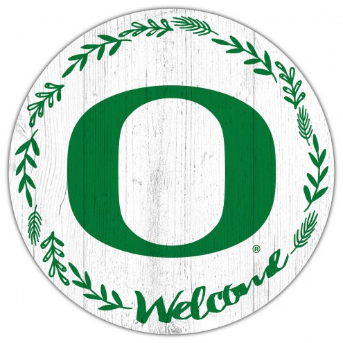 Oregon Ducks 12&quot; Welcome Circle Sign
