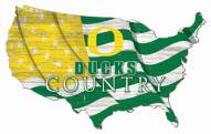 Oregon Ducks 15" USA Flag Cutout Sign