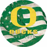 Oregon Ducks 24" Team Color Flag Circle Sign