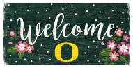 Oregon Ducks 6" x 12" Floral Welcome Sign