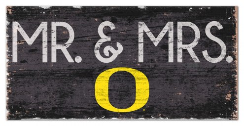 Oregon Ducks 6&quot; x 12&quot; Mr. & Mrs. Sign