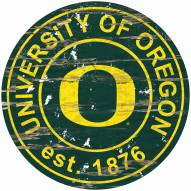 Oregon Ducks Distressed Round Sign