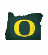 Oregon Ducks State Shape Wood Sign