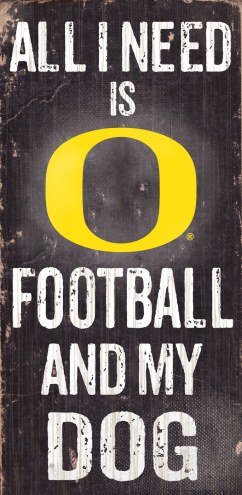 Oregon Ducks Football & Dog Wood Sign