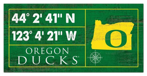 Oregon Ducks Horizontal Coordinate 6&quot; x 12&quot; Sign