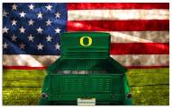 Oregon Ducks Patriotic Retro Truck 11" x 19" Sign