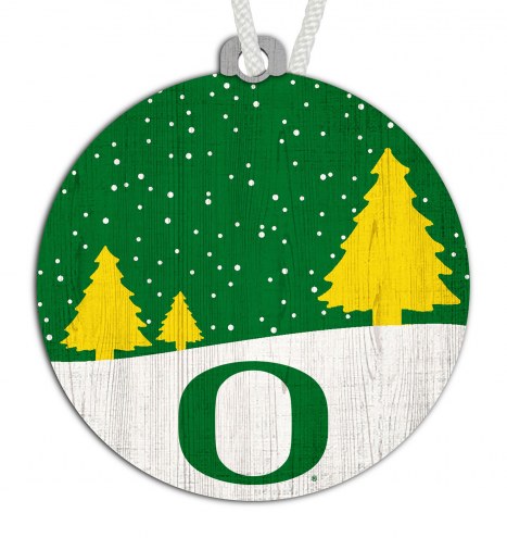 Oregon Ducks Snow Scene Ornament