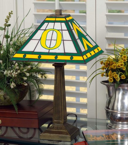 Oregon Ducks Stained Glass Mission Table Lamp