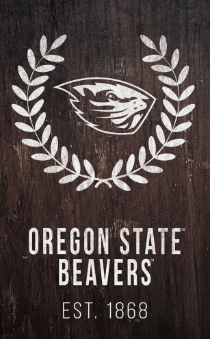 Oregon State Beavers 11&quot; x 19&quot; Laurel Wreath Sign
