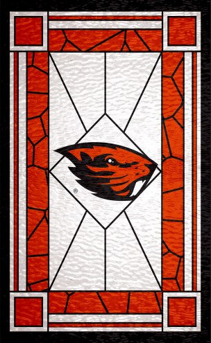 Oregon State Beavers 11&quot; x 19&quot; Stained Glass Sign