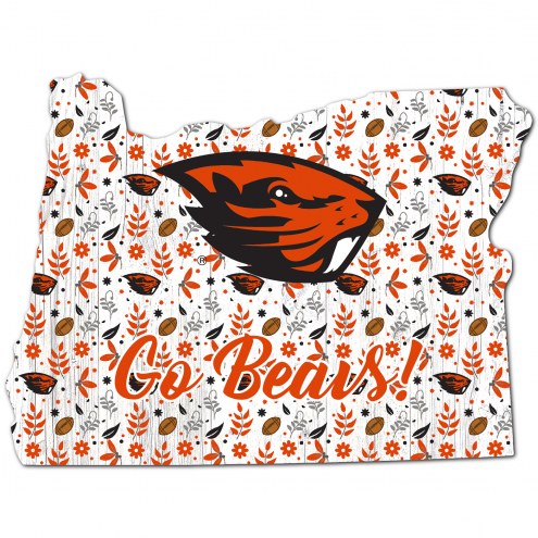 Oregon State Beavers 12&quot; Floral State Sign