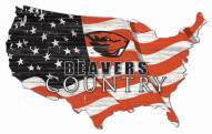 Oregon State Beavers 15" USA Flag Cutout Sign