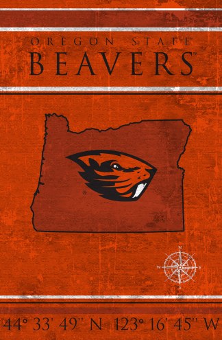 Oregon State Beavers 17&quot; x 26&quot; Coordinates Sign