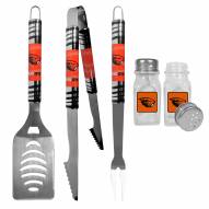 Oregon State Beavers 3 Piece Tailgater BBQ Set and Salt and Pepper Shakers