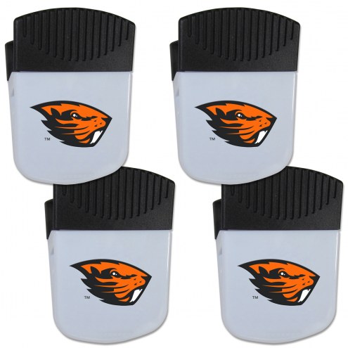 Oregon State Beavers 4 Pack Chip Clip Magnet with Bottle Opener