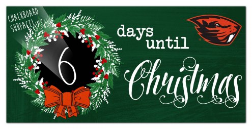Oregon State Beavers 6&quot; x 12&quot; Chalk Christmas Countdown Sign