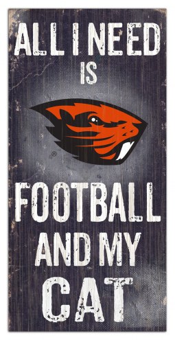 Oregon State Beavers 6&quot; x 12&quot; Football & My Cat Sign