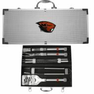 Oregon State Beavers 8 Piece Stainless Steel BBQ Set w/Metal Case