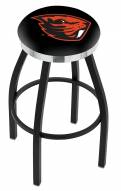 Oregon State Beavers Black Swivel Barstool with Chrome Accent Ring