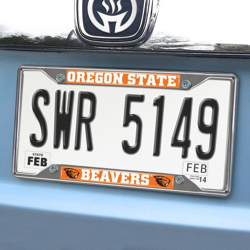 Oregon State Beavers Chrome Metal License Plate Frame