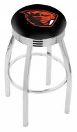 Oregon State Beavers Chrome Swivel Barstool with Ribbed Accent Ring