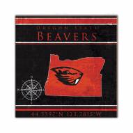 Oregon State Beavers Coordinates 10" x 10" Sign
