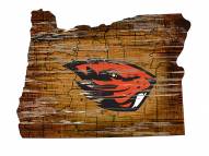 Oregon State Beavers Distressed State with Logo Sign