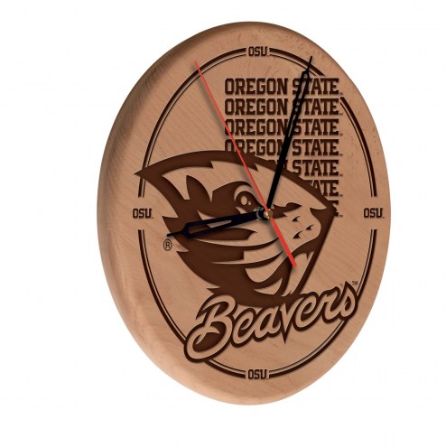 Oregon State Beavers Laser Engraved Wood Clock