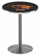 Oregon State Beavers Stainless Steel Bar Table with Round Base