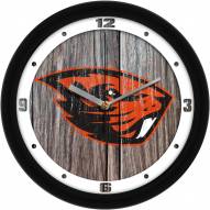 Oregon State Beavers Weathered Wood Wall Clock