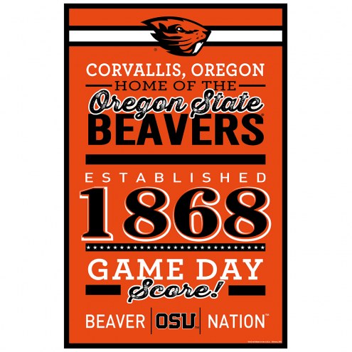 Oregon State Beavers Established Wood Sign