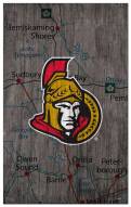 Ottawa Senators 11" x 19" City Map Sign