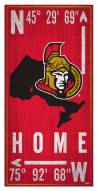 Ottawa Senators 6" x 12" Coordinates Sign