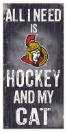 Ottawa Senators 6" x 12" Hockey & My Cat Sign