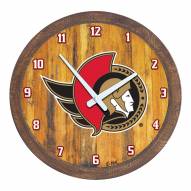 Ottawa Senators ""Faux"" Barrel Top Wall Clock