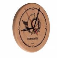 Ottawa Senators Laser Engraved Wood Clock