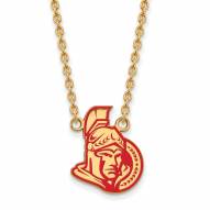 Ottawa Senators Sterling Silver Gold Plated Large Pendant Necklace