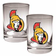 Ottawa Senators NHL Rocks Glass - Set of 2