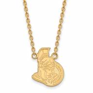 Ottawa Senators Sterling Silver Gold Plated Large Pendant Necklace