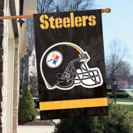 Pittsburgh Steelers NFL Applique 2-Sided Banner Flag