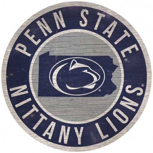 Penn State Nittany Lions 12&quot; Circle with State Sign