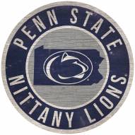 Penn State Nittany Lions 12" Circle with State Sign