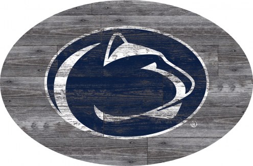 Penn State Nittany Lions 46&quot; Distressed Wood Oval Sign