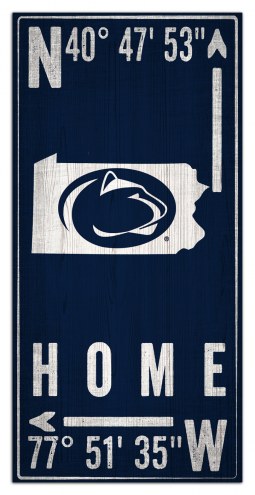 Penn State Nittany Lions 6&quot; x 12&quot; Coordinates Sign