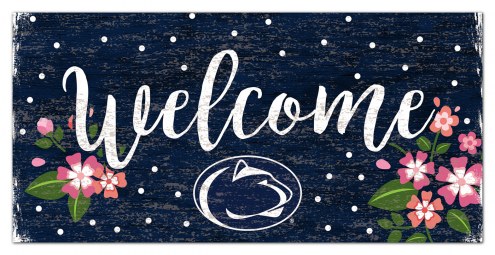 Penn State Nittany Lions 6&quot; x 12&quot; Floral Welcome Sign