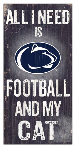 Penn State Nittany Lions 6&quot; x 12&quot; Football & My Cat Sign