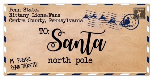 Penn State Nittany Lions 6&quot; x 12&quot; To Santa Sign