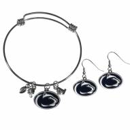 Penn State Nittany Lions Dangle Earrings & Charm Bangle Bracelet Set