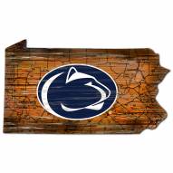 Penn State Nittany Lions Distressed State with Logo Sign
