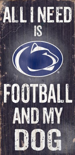 Penn State Nittany Lions Football & Dog Wood Sign